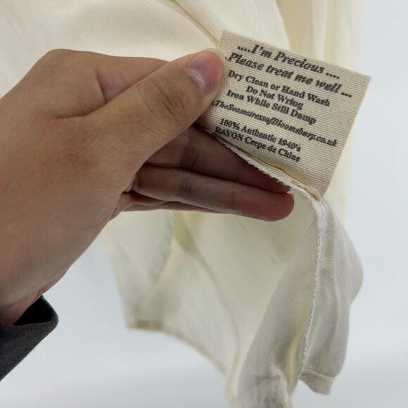 The Seamstress Of Bloomsbury London Button Up Shirt Poppy 1940's Style SZ 12 Top - Picture 5 of 10